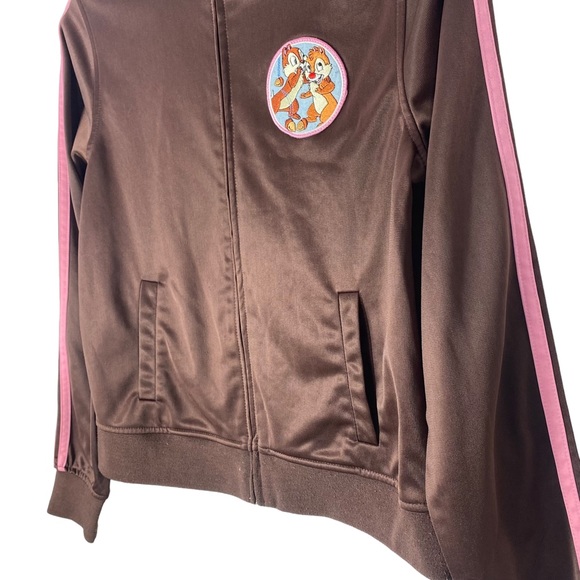 Youth Disney Size Large Track Jacket Brown Chip & Dale Kids Unisex Brown vintage - Picture 3 of 10